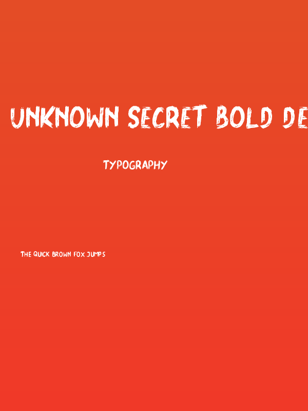 Unknown Secret Bold DEMO Bold Poster