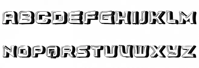 Unlimited White 3D Regular 字体 小写