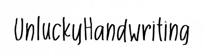 Unlucky Handwriting  नि: शुल्क फ़ॉन्ट्स डाउनलोड