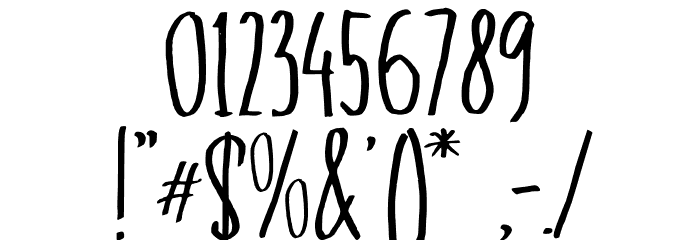 Unlucky Handwriting Font OTHER CHARS