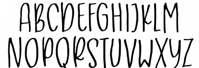 Unlucky Handwriting फ़ॉन्ट अपरकेस
