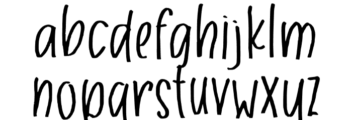 Unlucky Handwriting Font LOWERCASE