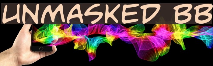 Unmasked BB Schriftart examples