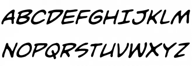 UnmaskedBB-Italic फ़ॉन्ट अपरकेस