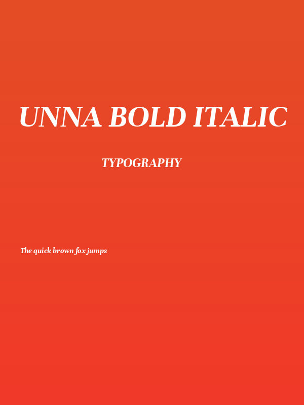 Unna Bold Italic Poster