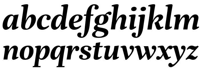 Unna Bold Italic Font LOWERCASE