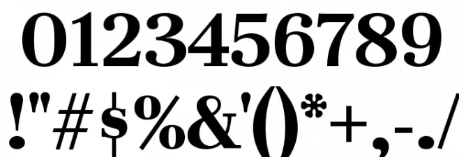 Unna Bold Font OTHER CHARS