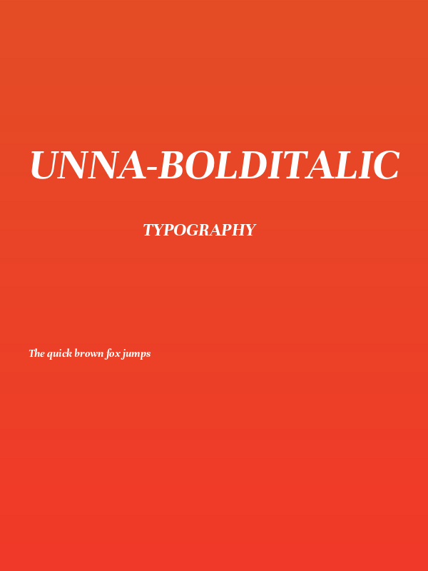 Unna-BoldItalic Poster
