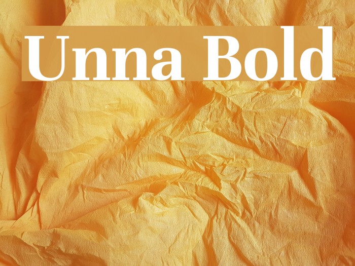 Unna Bold Font examples