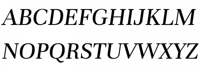 Unna Italic Polices MAJUSCULES