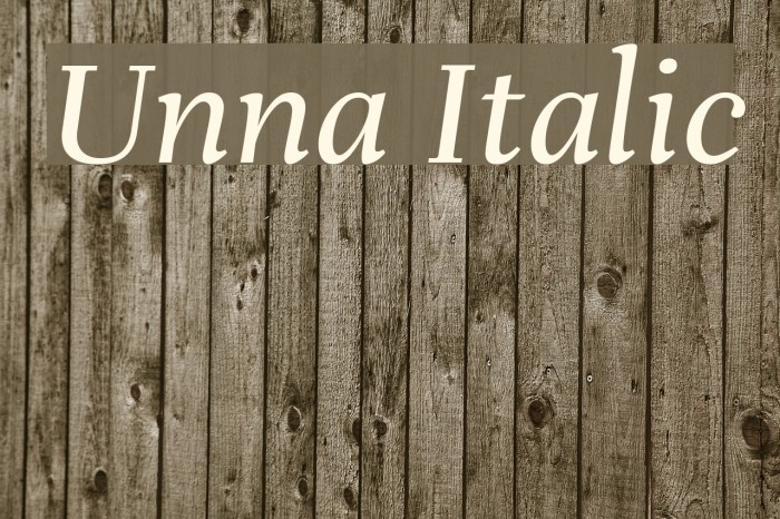 Unna Italic Example 1