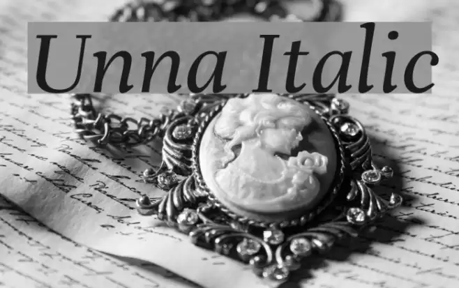 Unna Italic Font examples