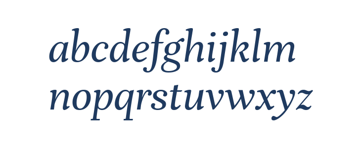 Unna Italic Lowercase