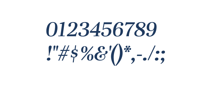 Unna Medium Italic Other Characters