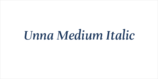 Unna Medium Italic Logo