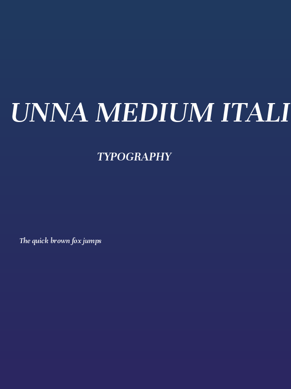 Unna Medium Italic Poster