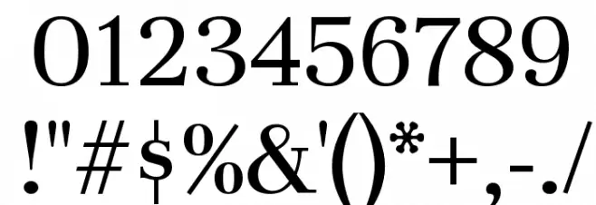 Unna Regular Font OTHER CHARS