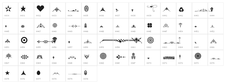 UnnamedOrnamentsSeriesTwo Character Map