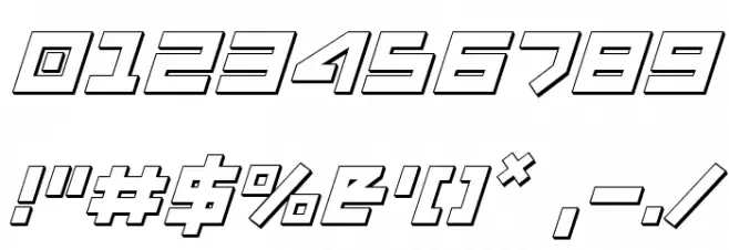 Uno Estado 3D Italic フォント その他の文字