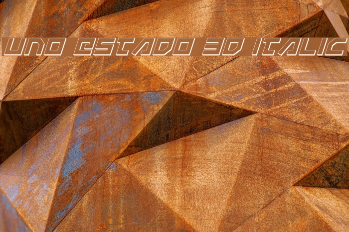 Uno Estado 3D Italic フォント examples