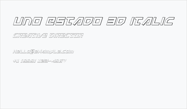 Uno Estado 3D Italic Business Card