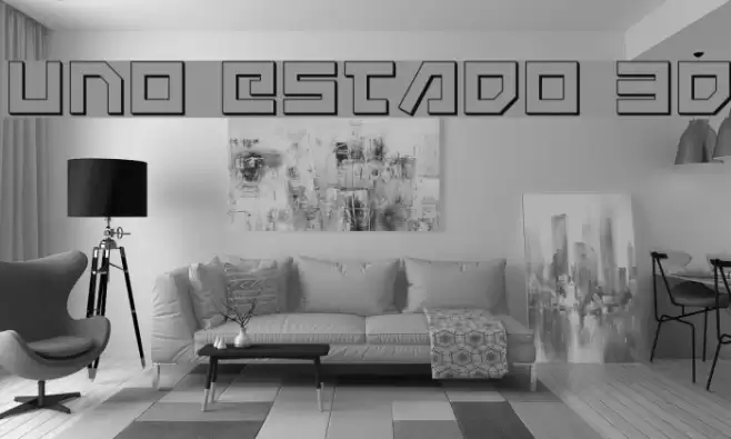 Uno Estado 3D Шрифта examples