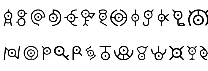 Unown Font LOWERCASE