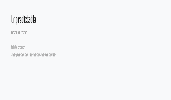 Unpredictable Business Card