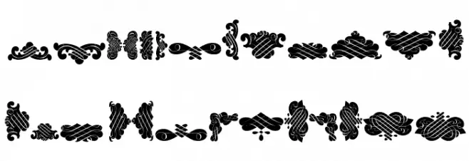 Unpublished Ornaments フォント 大文字