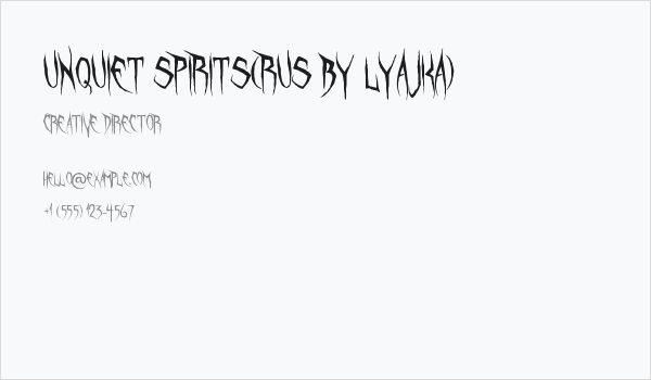 Unquiet Spirits(RUS BY LYAJKA) Business Card