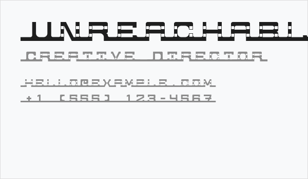 Unreachable Regular Business Card