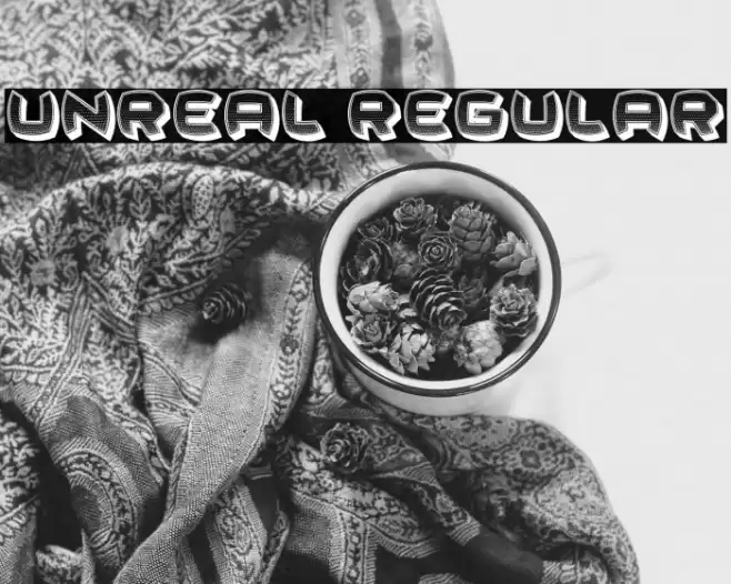 Unreal Regular Font examples