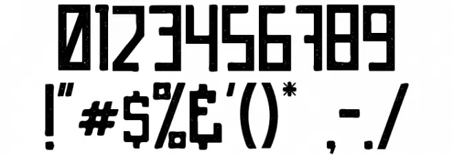 Unreal Rough Font OTHER CHARS