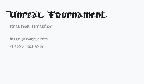 Unreal Tournament Business Card