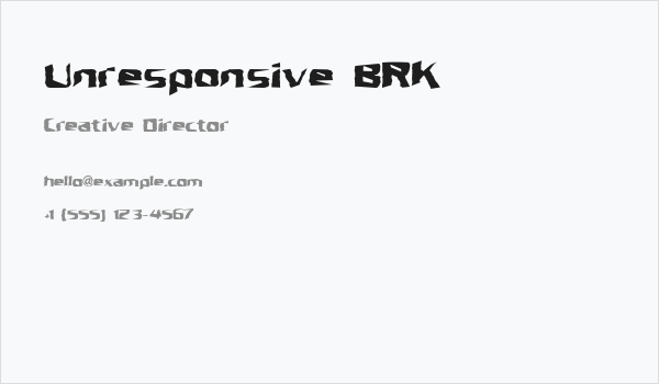 Unresponsive BRK Business Card