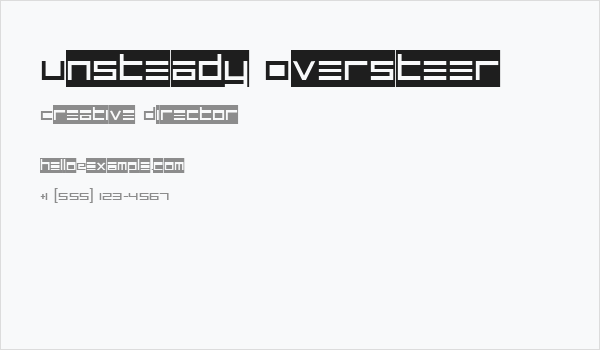 Unsteady Oversteer Business Card