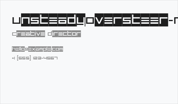 UnsteadyOversteer-Regular Business Card