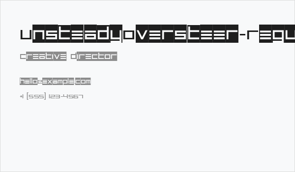 UnsteadyOversteer-Regular Business Card