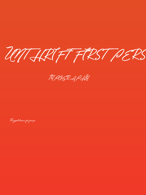 Unthrift First Personal Poster