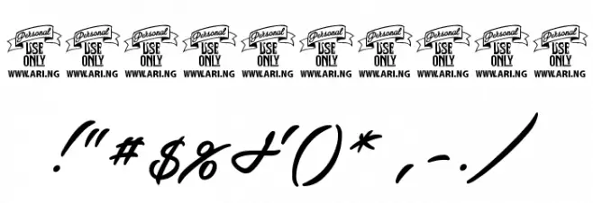 Unthrift Second Personal Font OTHER CHARS