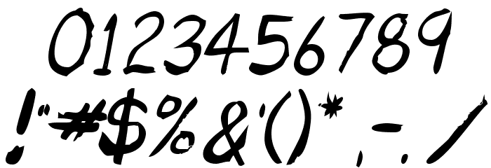 Untidy Italic Skrawl Font OTHER CHARS