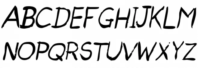 Untidy Italic Skrawl फ़ॉन्ट अपरकेस