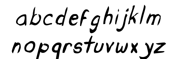 Untidy Italic Skrawl Font LOWERCASE