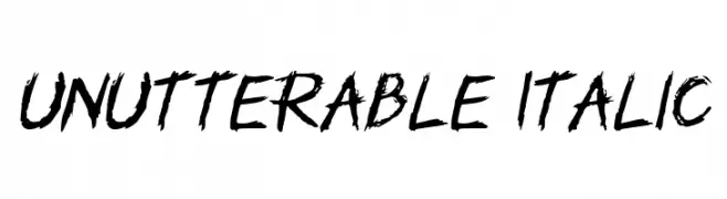 Unutterable Italic  font caratteri gratis