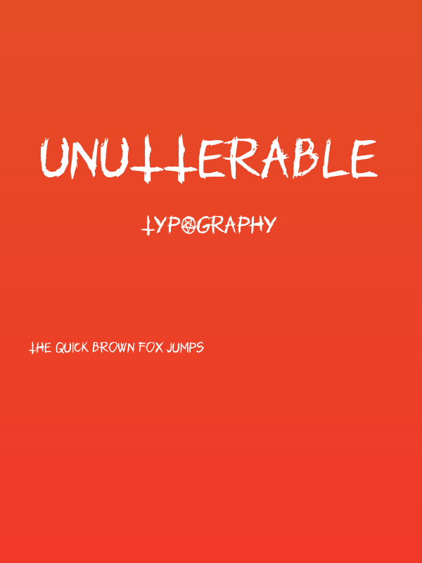 Unutterable Poster