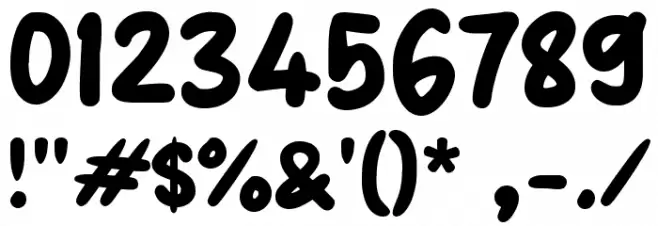 Unyu Cartoon Font OTHER CHARS