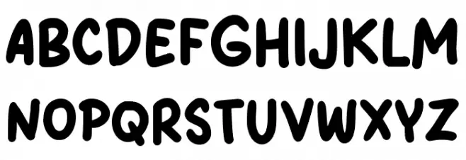 Unyu Cartoon Font UPPERCASE