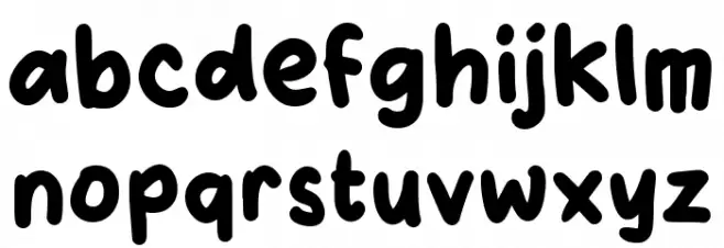 Unyu Cartoon Font LOWERCASE