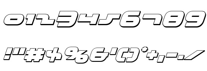 uni-sol 3D Italic Font OTHER CHARS