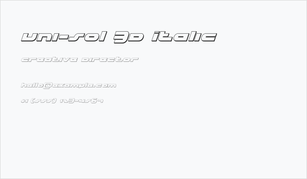 uni-sol 3D Italic Business Card